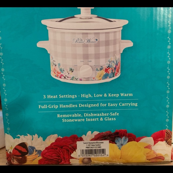 NIB The Pioneer Woman Sweet Romance Checked 1.5 Quart Slow Cooker, Crock… - Picture 6 of 6